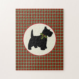 Jul för pläd för Scottiehund Scotch Pussel