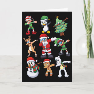 Jul för pojkar Dabbing Tomte Xmas G Kort
