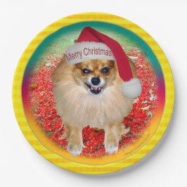 Jul för Pomeranian Marley rolig dåligaSanta hund
