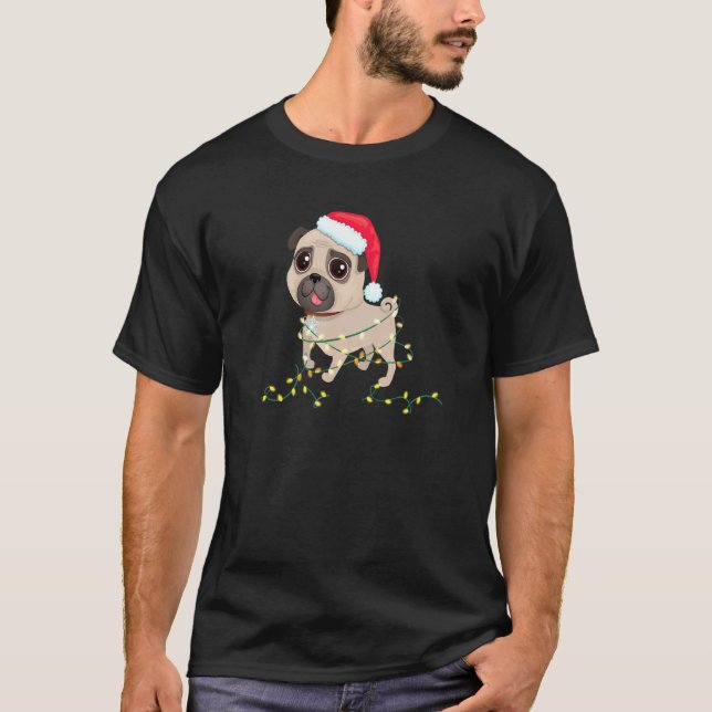 Jul för Pug T Shirt (Framsida)
