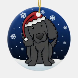 Jul för Retriever för Kawaii tecknadlägenhet Julgransprydnad Keramik