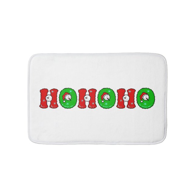 Jul för snögubbe för HOHOHO-jultomtenskratt gullig Badrumsmatta (Framsidan)