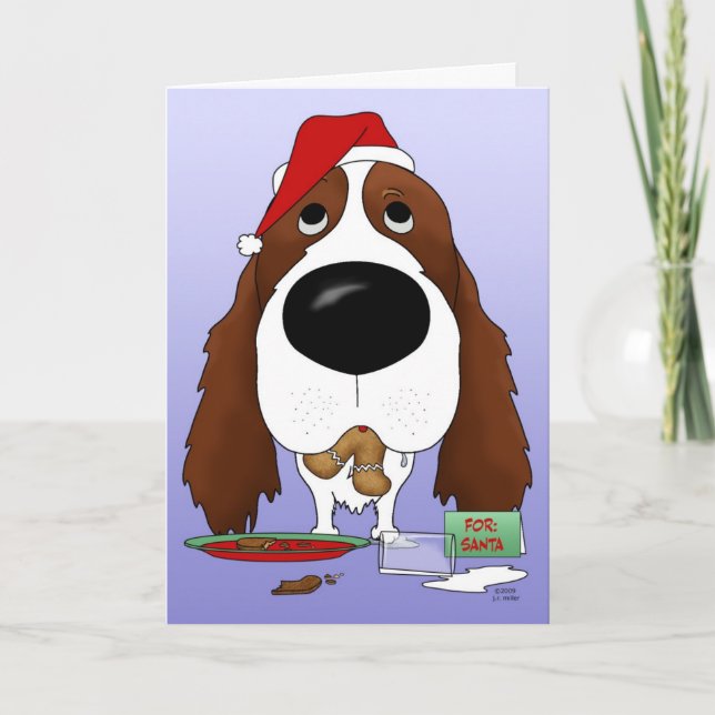 Jul för Spaniel för engelsk Springer Helgkort (Framsida)