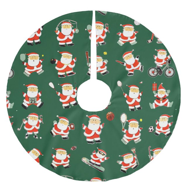 Jul för sportfantasten julgransmatta borstad polyester (Framsidan)