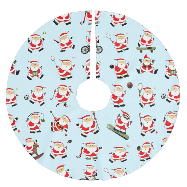 Jul för sportfantasten julgransmatta borstad polyester (Framsidan)