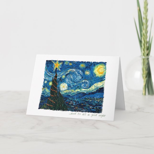 Jul för Starry natt Helgkort (Framsida)