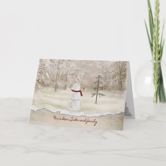 Jul för syster och familj helgkort (Framsida)