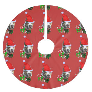 Jul för Terrier för amerikangroptjur Julgransmatta Borstad Polyester