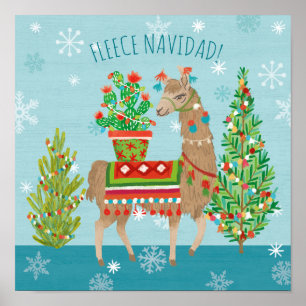 Jul för ullNavidad älskvärd Llamas Poster