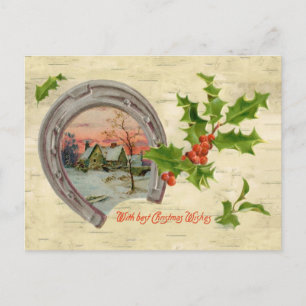 Jul för vintagehästskojärnek helg vykort