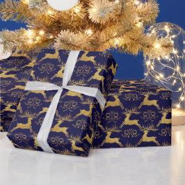 Jul Förgylld Läder Ren Mörkblå Presentpapper