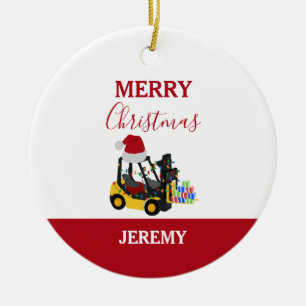 Jul Forklift Lastbil Julgransprydnad Keramik