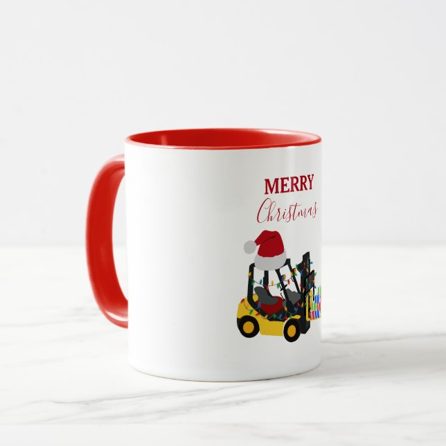 Jul Forklift Lastbil Mugg (Framsida vänster)