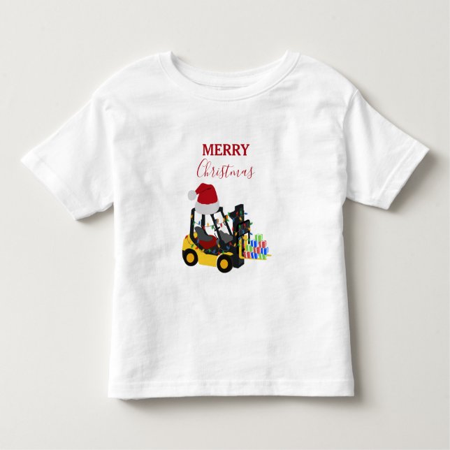 Jul Forklift Lastbil T Shirt (Framsida)