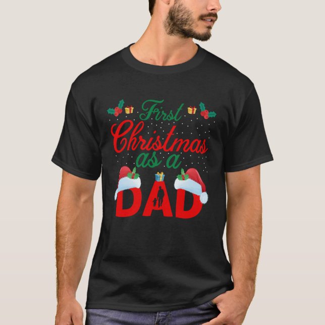 Jul, första jul som Pappa T-Shirt (Framsida)