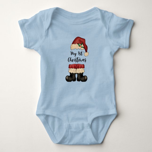 Jul - Första julen Baby Bodysu T Shirt (Framsida)