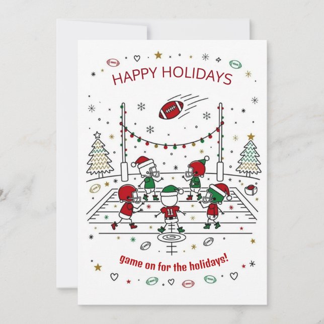 Jul fotboll Boll Julhatt Julkort (Framsida)