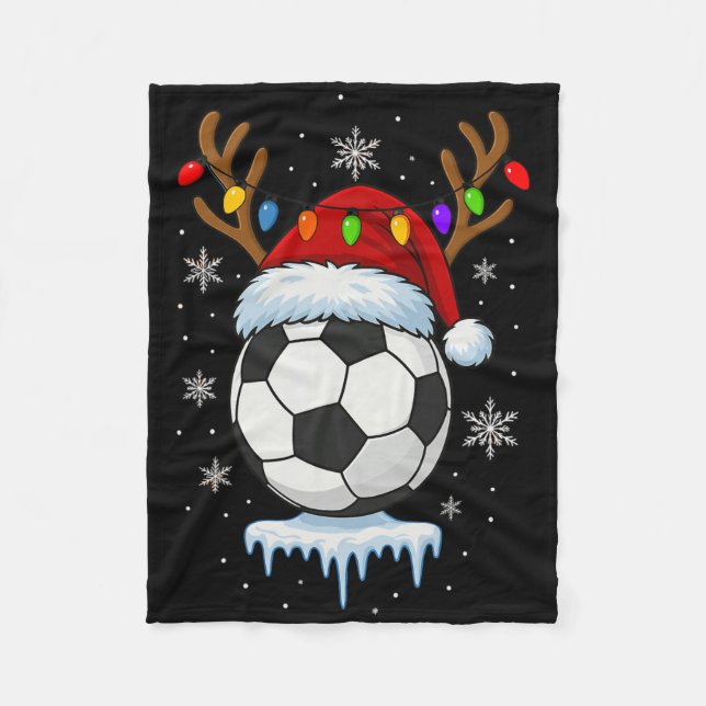 Jul Fotboll Rensdyr  Fleecefilt (Framsidan)