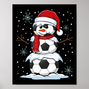 Jul Fotboll Rolig Snöman Jul Pyjamas Män Poster