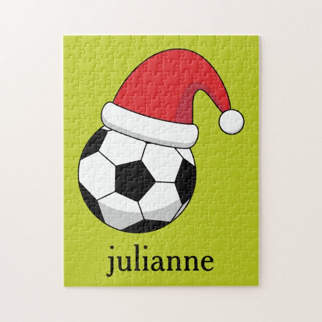 Jul Fotboll Santa Claus mössa Personlig Pussel (Vertikal)