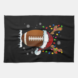 Jul Fotboll Santa Ljus Roligt Pojkar Mig Kökshandduk
