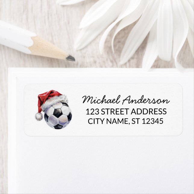 Jul Fotboll Santa Returadress Etikett (Insitu)