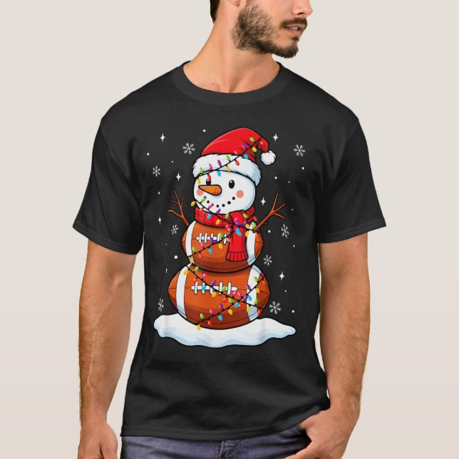Jul Fotboll Snömannen Barn Fotboll Jul T Shirt (Framsida)