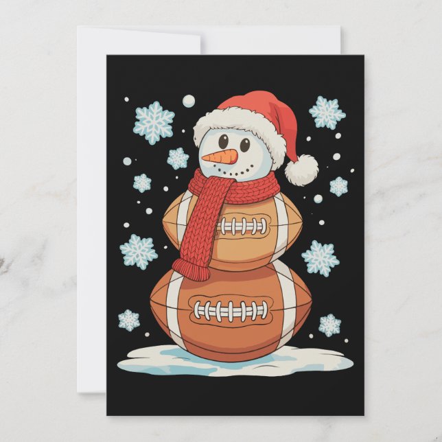 Jul Fotboll Snömannen Högtidlig Idrott Xmas Julkort (Framsida)
