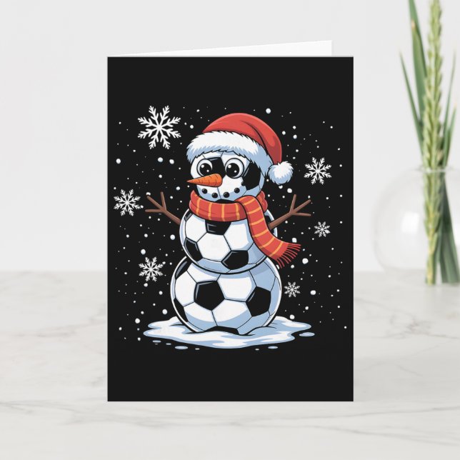 Jul Fotboll Snömannen Jul Kvinnor Män Barn  Kort (Framsida)