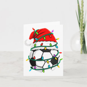 Jul Fotboll Tomte Hatt Ljus Tomte Tröjor Xmas Kort