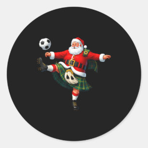 Jul Fotboll Tomte Rolig Fotboll Festlig Glad Runt Klistermärke