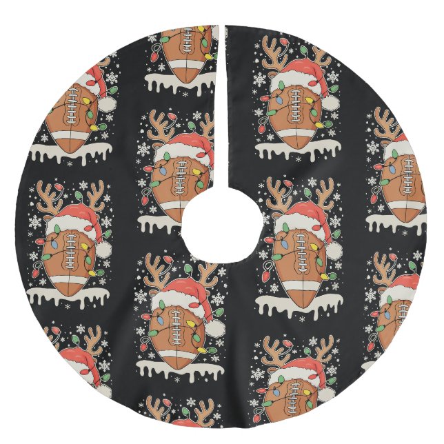 Jul Fotboll Tomtehatt Ren Xmas Ljus Julgransmatta Borstad Polyester (Framsidan)