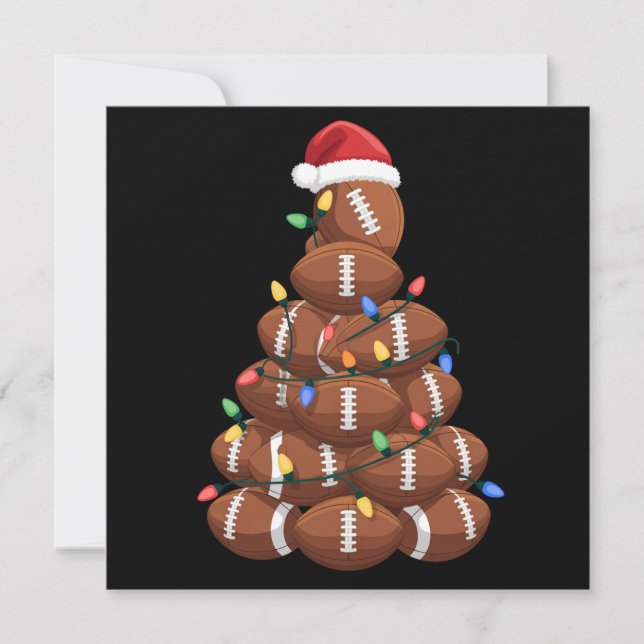 Jul Fotboll Träd Tomte Hatt Sportlag Xmas Julkort (Framsida)