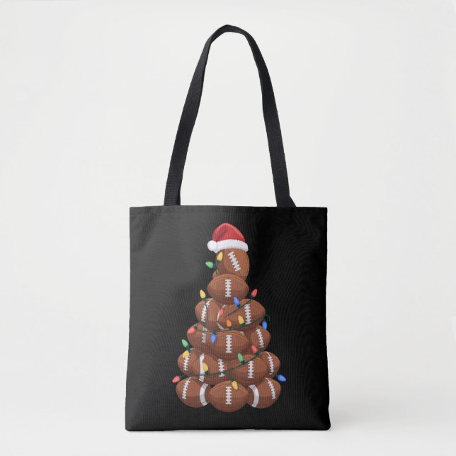 Jul Fotboll Träd Tomte Hatt Sportlag Xmas Tygkasse (Framsida)