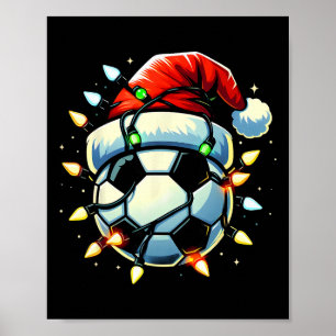 Jul Fotboll Xmas Tomte Fotbollsentusiast Män Pojka Poster