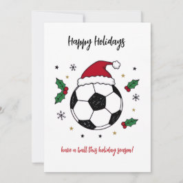 Jul Fotbollboll Santa Hatt Julkort
