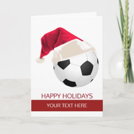 Jul Fotbollboll Santa Hatt Julkort Helgkort