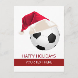 Jul Fotbollboll Santa Hatt postkort Helg Vykort