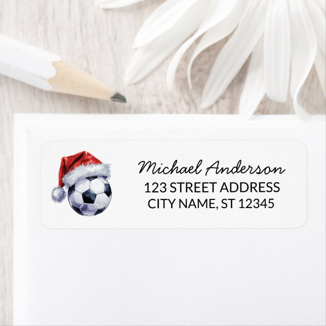 Jul Fotbollboll Tomte Returadress Etikett (Insitu)