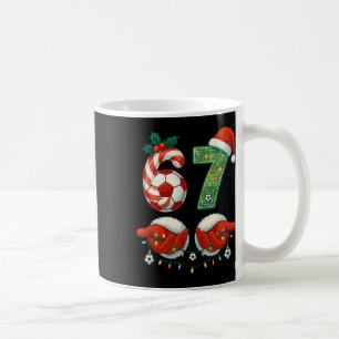 Jul Fotbollsdryp Nummer 67 Pojkfotbollsspelare Kaffemugg