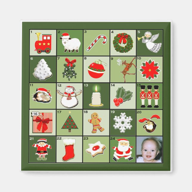 Jul Foto Adventskalender Magnet (Framsidan)