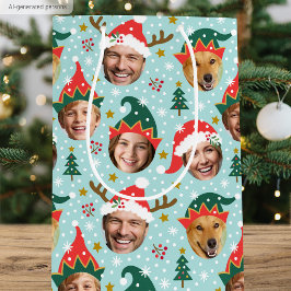 Jul Foto Collage Festiv Rolig Ansikte Blå