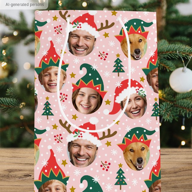 Jul Foto Collage Festiv Rolig Ansikte Rosa (Skapare uppladdad)