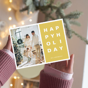 Jul Foto Familj God Jul Gul Vykort