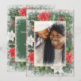 Jul Foto Högtid Xmas Grön Säsongs Kort