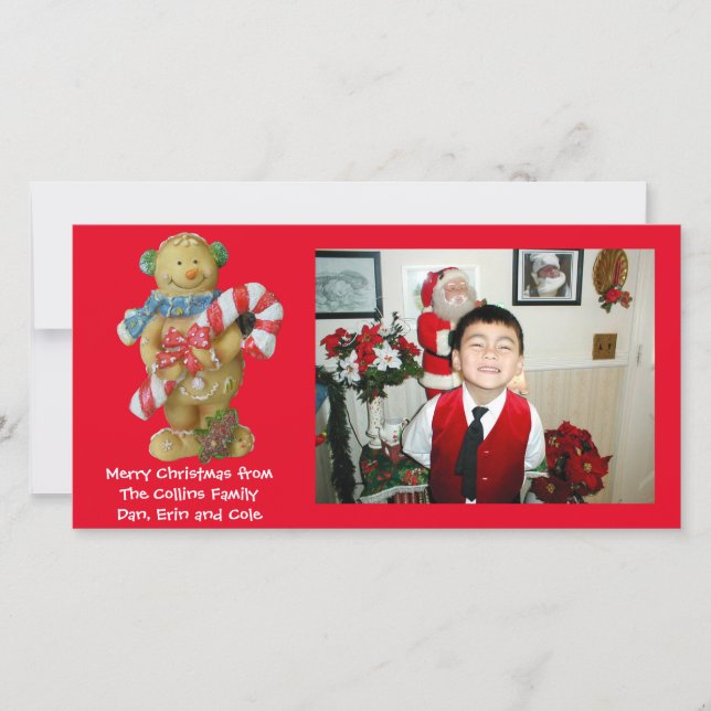 Jul Foto kort pepparkaksgubbe (Framsida)
