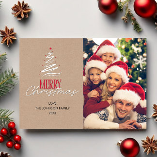 Jul Foto Script Teckensnitt Minimalistisk Elegant Julkort