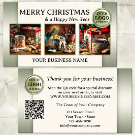 Jul Foto Tack För Din Affär Visitkort