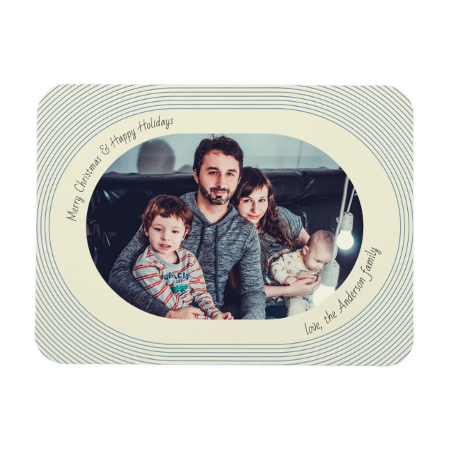 Jul Fotokort Lekfull Design Oval Foto Magnet (Horisontell)