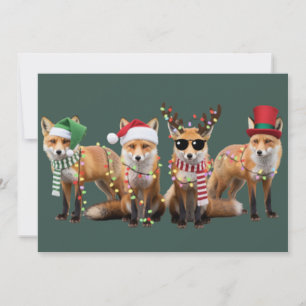 Jul Fox Älskare Familj Djur Xmas Högtid Julkort